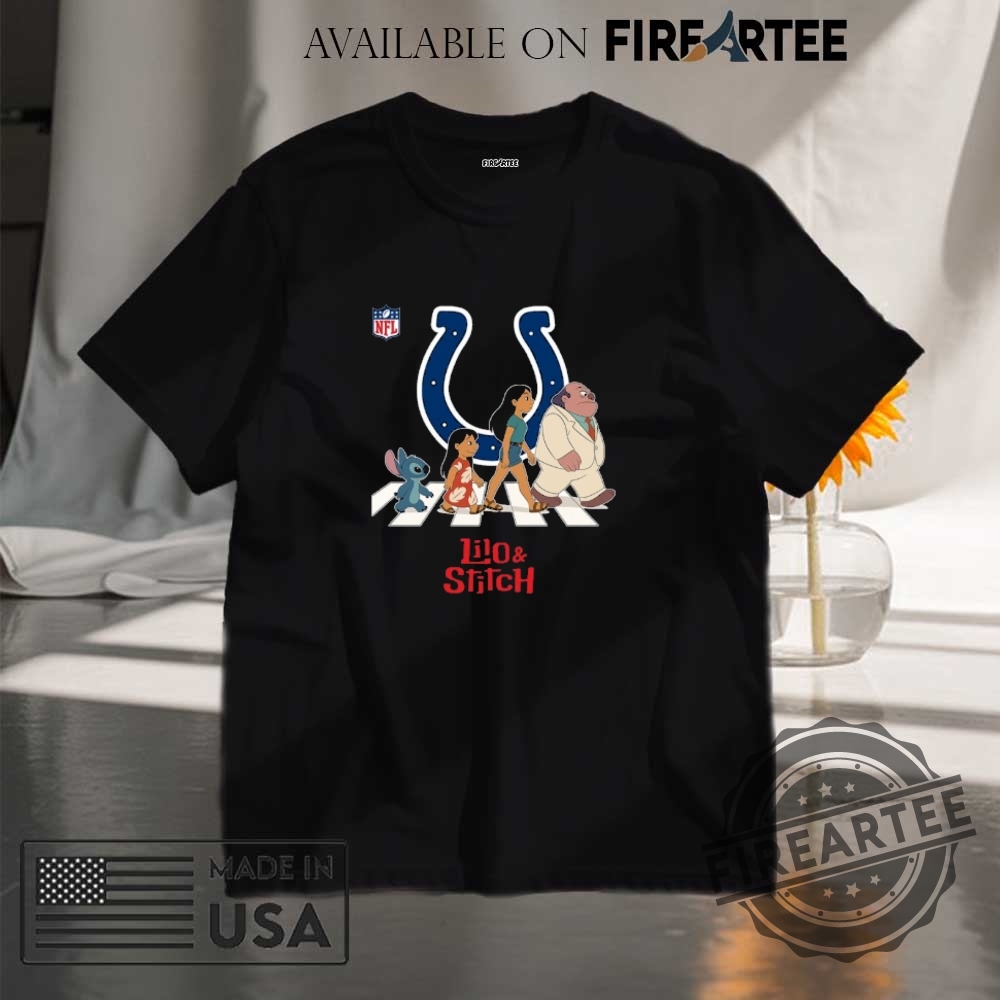 "Custom Lilo & Stitch Tumblers and NFL Abbey Road Shirts" 10 Indianapolis Colts Nfl Lilo And Stitch Characters Abbey Road Shirt