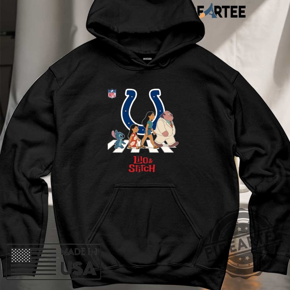 Indianapolis Colts Nfl Lilo And Stitch Characters Abbey Road Shirt 6 Indianapolis Colts NFL Lilo and Stitch characters abbey road shirt