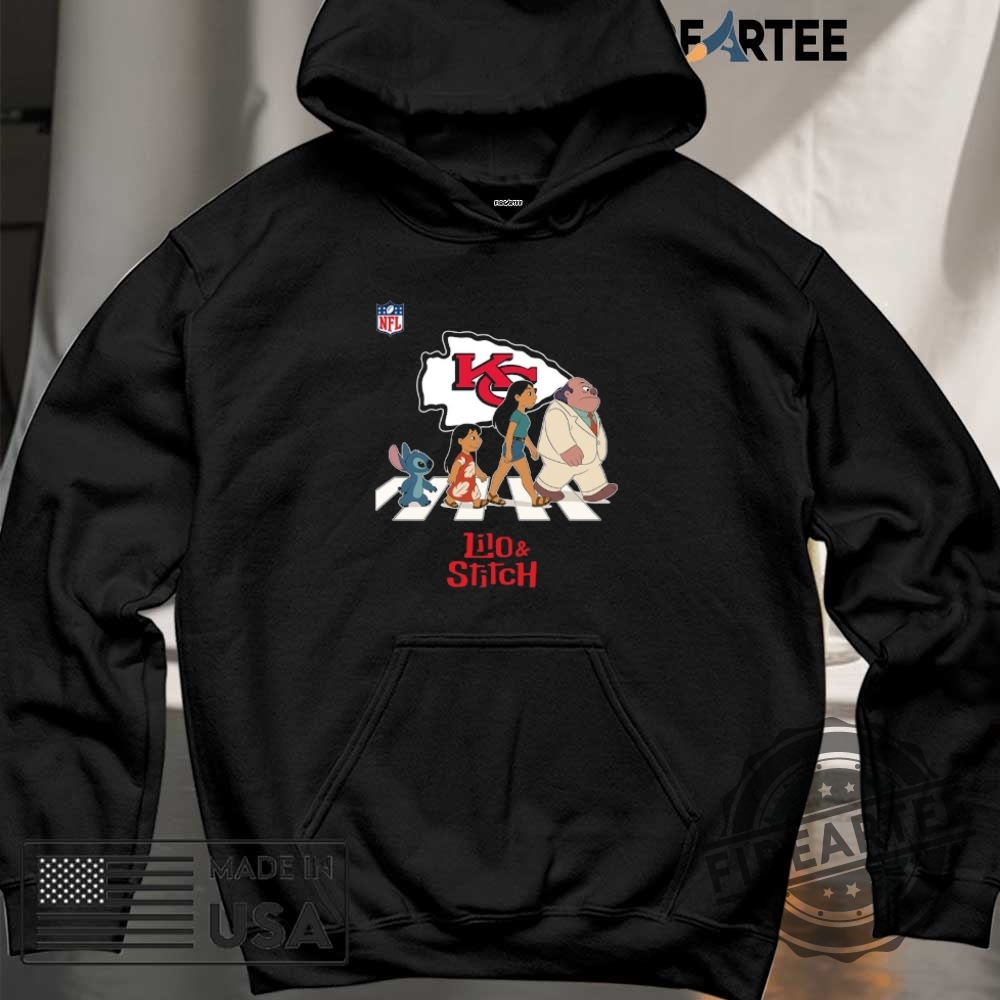 Kansas City Chiefs Nfl Lilo And Stitch Characters Abbey Road Shirt 6 Kansas City Chiefs NFL Lilo and Stitch characters abbey road shirt