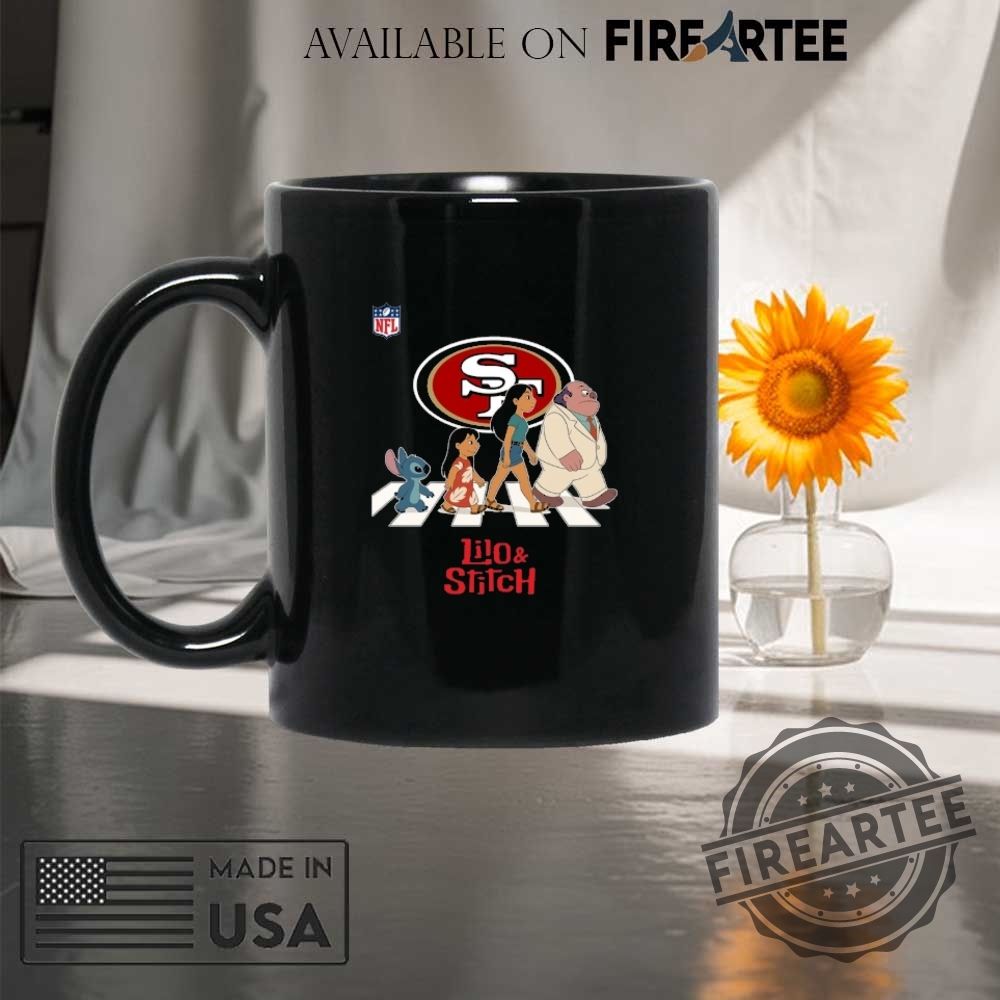 San Francisco 49Ers Nfl Lilo And Stitch Characters Abbey Road Shirt 8 San Francisco 49ers NFL Lilo and Stitch characters abbey road shirt