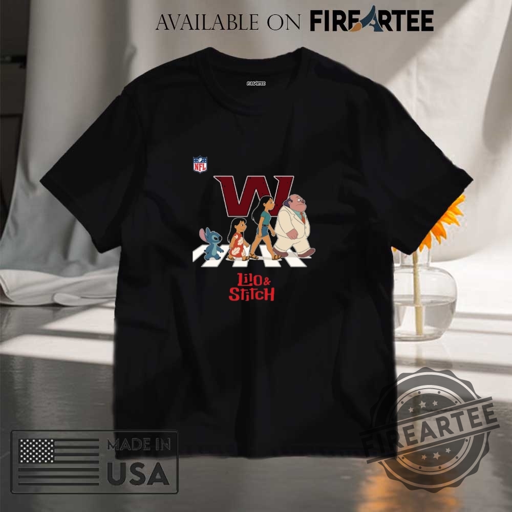 Washington Nation Nfl Lilo And Stitch Characters Abbey Road Shirt