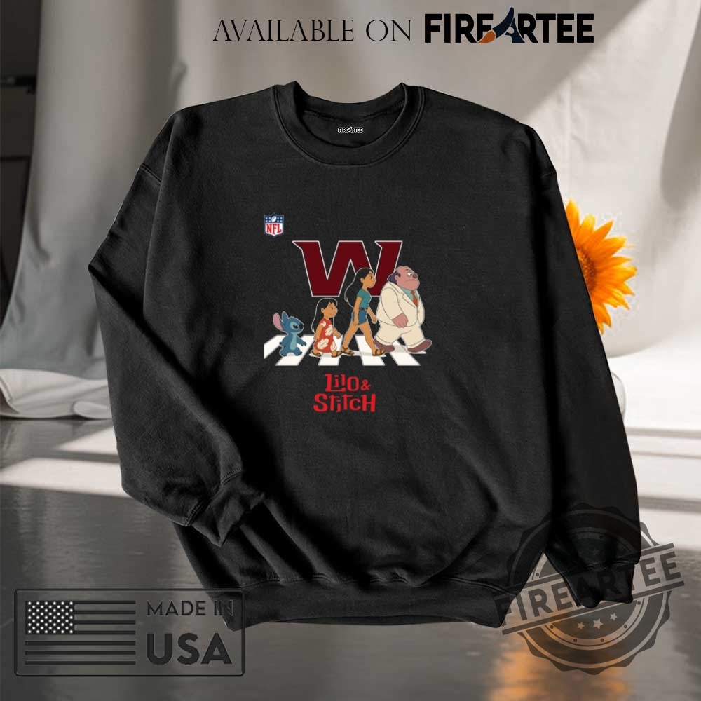 Washington Nation Nfl Lilo And Stitch Characters Abbey Road Shirt 7 Washington Nation NFL Lilo and Stitch characters abbey road shirt