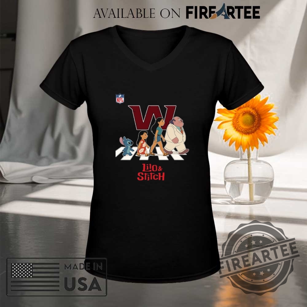 Washington Nation Nfl Lilo And Stitch Characters Abbey Road Shirt 9 Washington Nation NFL Lilo and Stitch characters abbey road shirt