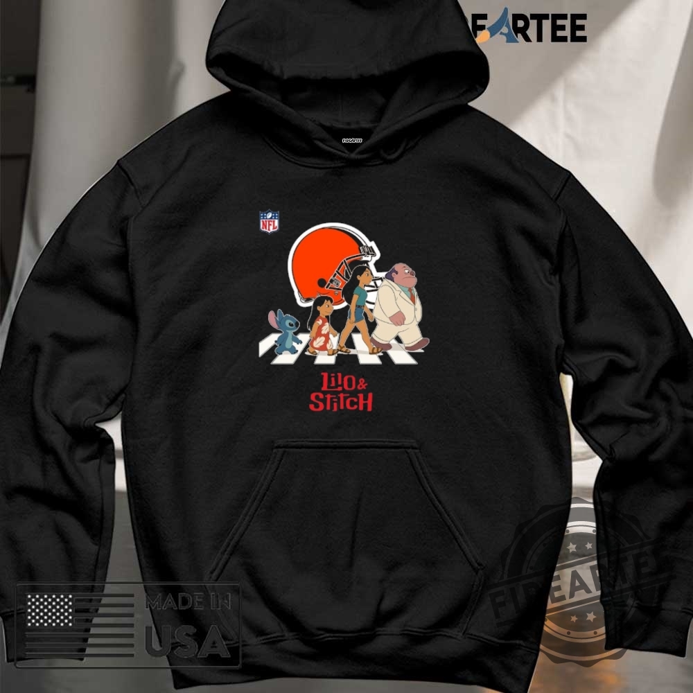 Cleveland Browns Nfl Lilo And Stitch Characters Abbey Road Shirt 6 Cleveland Browns NFL Lilo and Stitch characters abbey road shirt