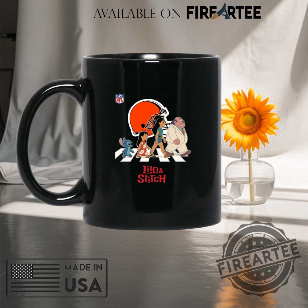 Cleveland Browns Nfl Lilo And Stitch Characters Abbey Road Shirt 8 Cleveland Browns NFL Lilo and Stitch characters abbey road shirt