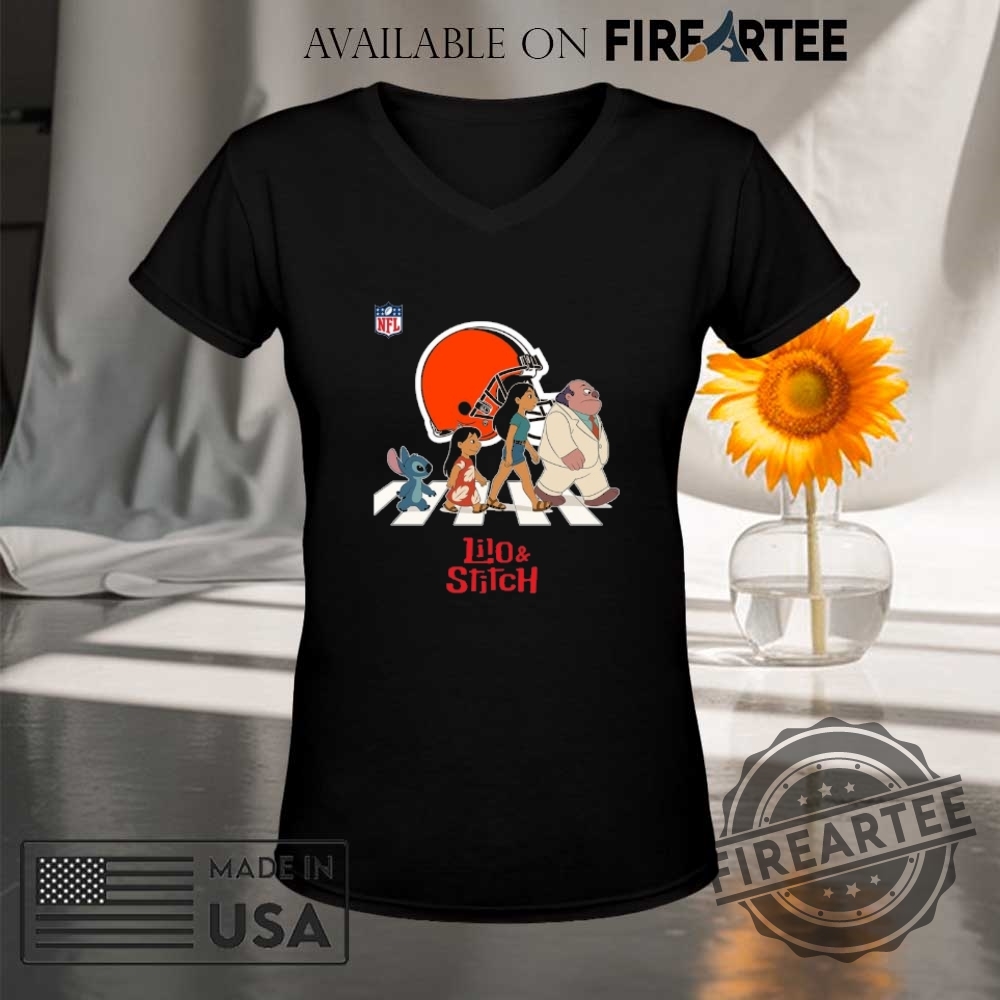 Cleveland Browns Nfl Lilo And Stitch Characters Abbey Road Shirt 9 Cleveland Browns NFL Lilo and Stitch characters abbey road shirt