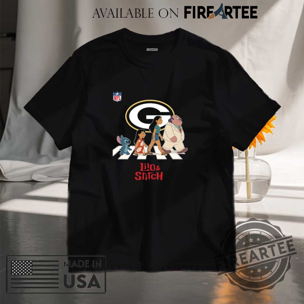 Green Bay Packers Nfl Lilo And Stitch Characters Abbey Road Shirt