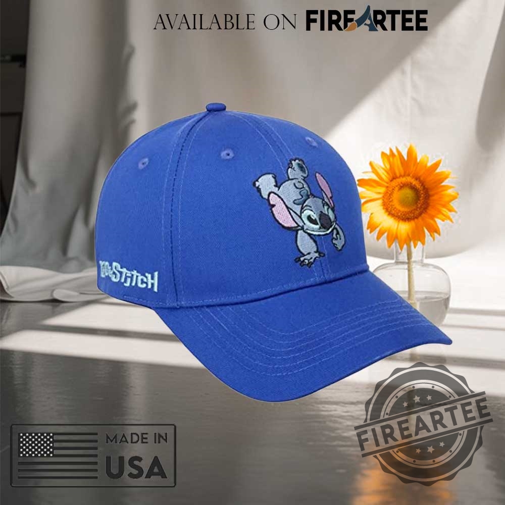 Lilo Stitch Blue Hat Cartoon Character Embroidery Cap