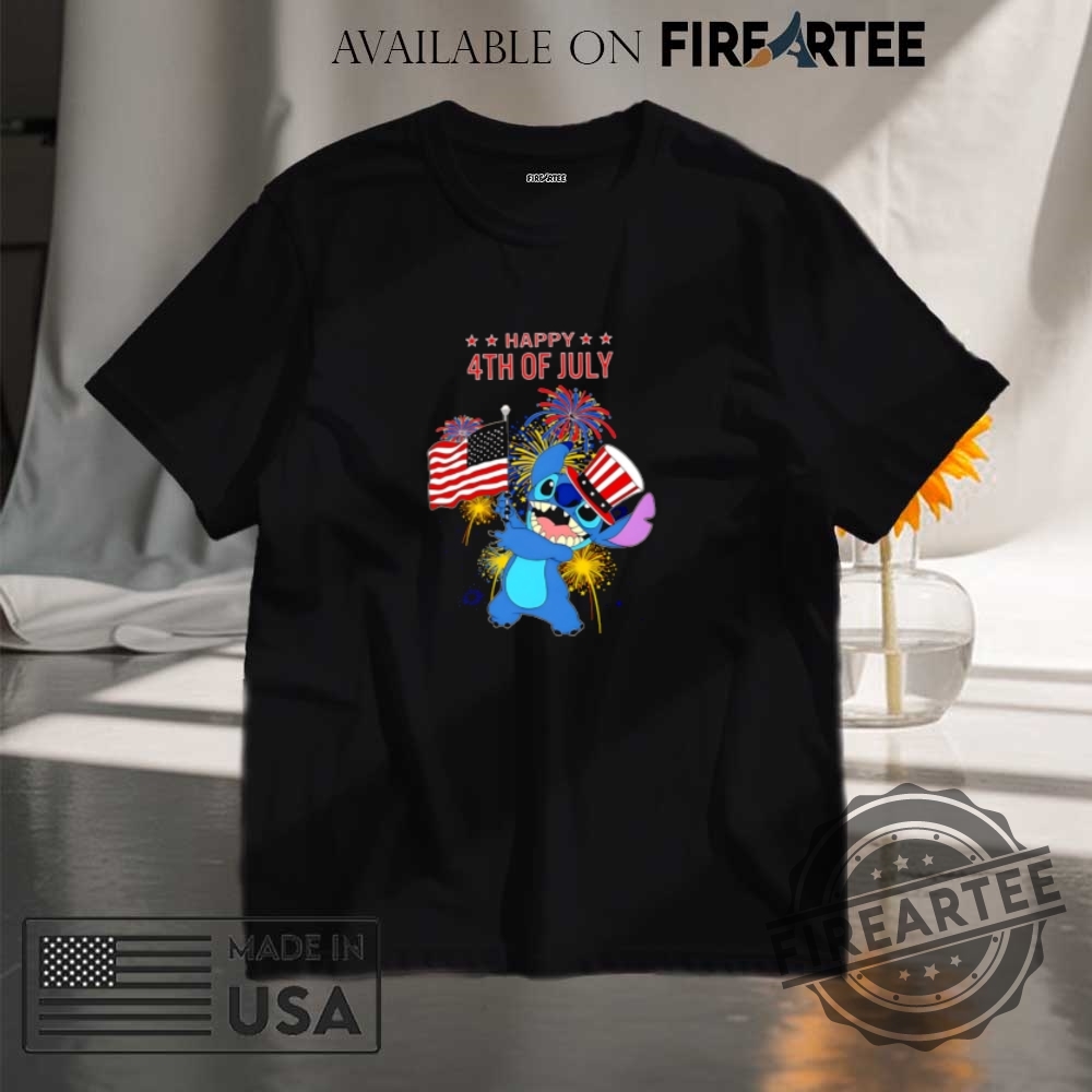"Top Lilo & Stitch Apparel: Hats, Shirts, and NFL Collaborations" 4 Stitch Happy 4Th Of July Shirt