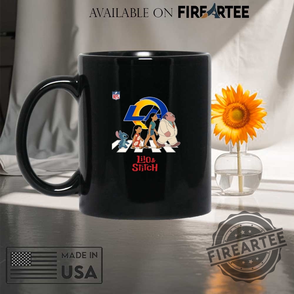 Los Angeles Rams Nfl Lilo And Stitch Characters Abbey Road Shirt 8 Los Angeles Rams NFL Lilo and Stitch characters abbey road shirt