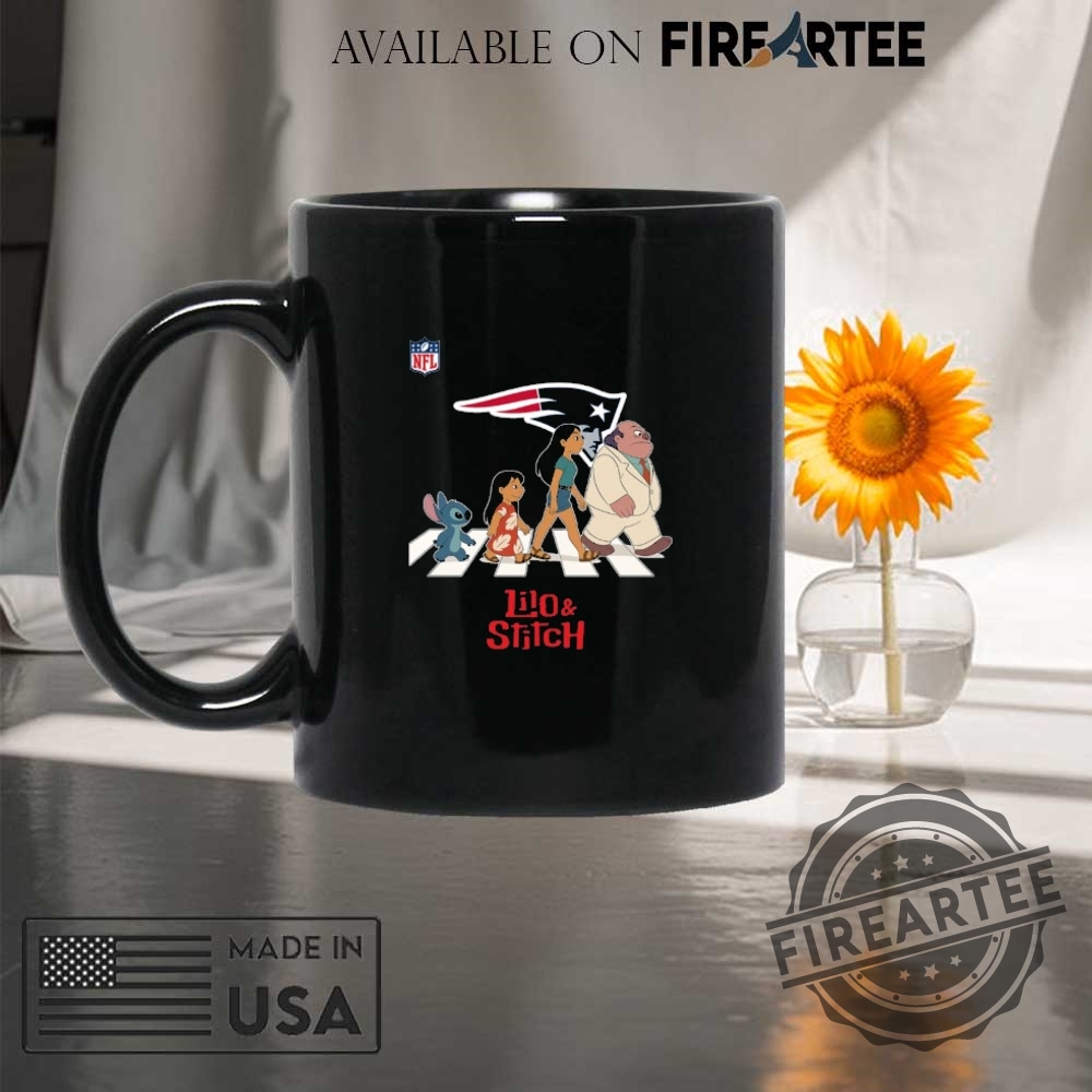 New England Patriots Nfl Lilo And Stitch Characters Abbey Road Shirt 8 New England Patriots NFL Lilo and Stitch characters abbey road shirt