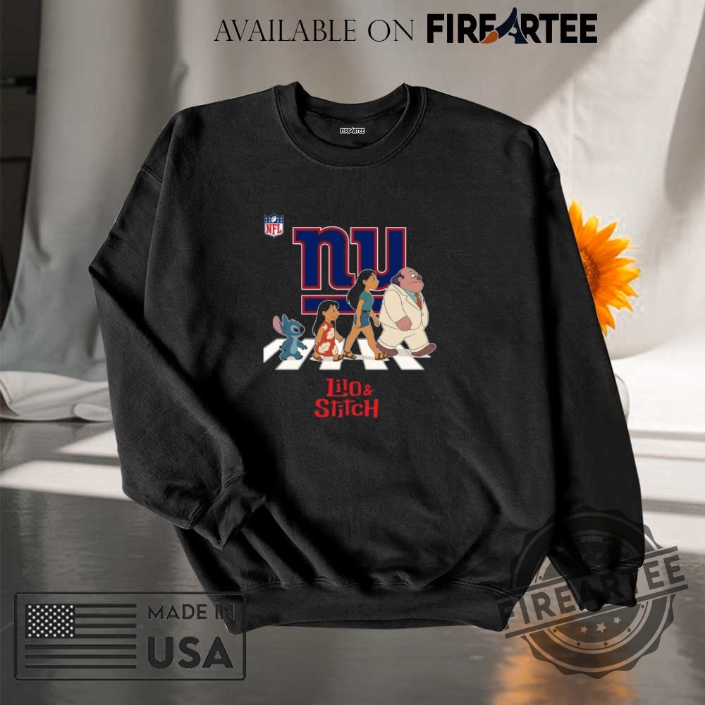 New York Giants Nfl Lilo And Stitch Characters Abbey Road Shirt 7 New York Giants NFL Lilo and Stitch characters abbey road shirt