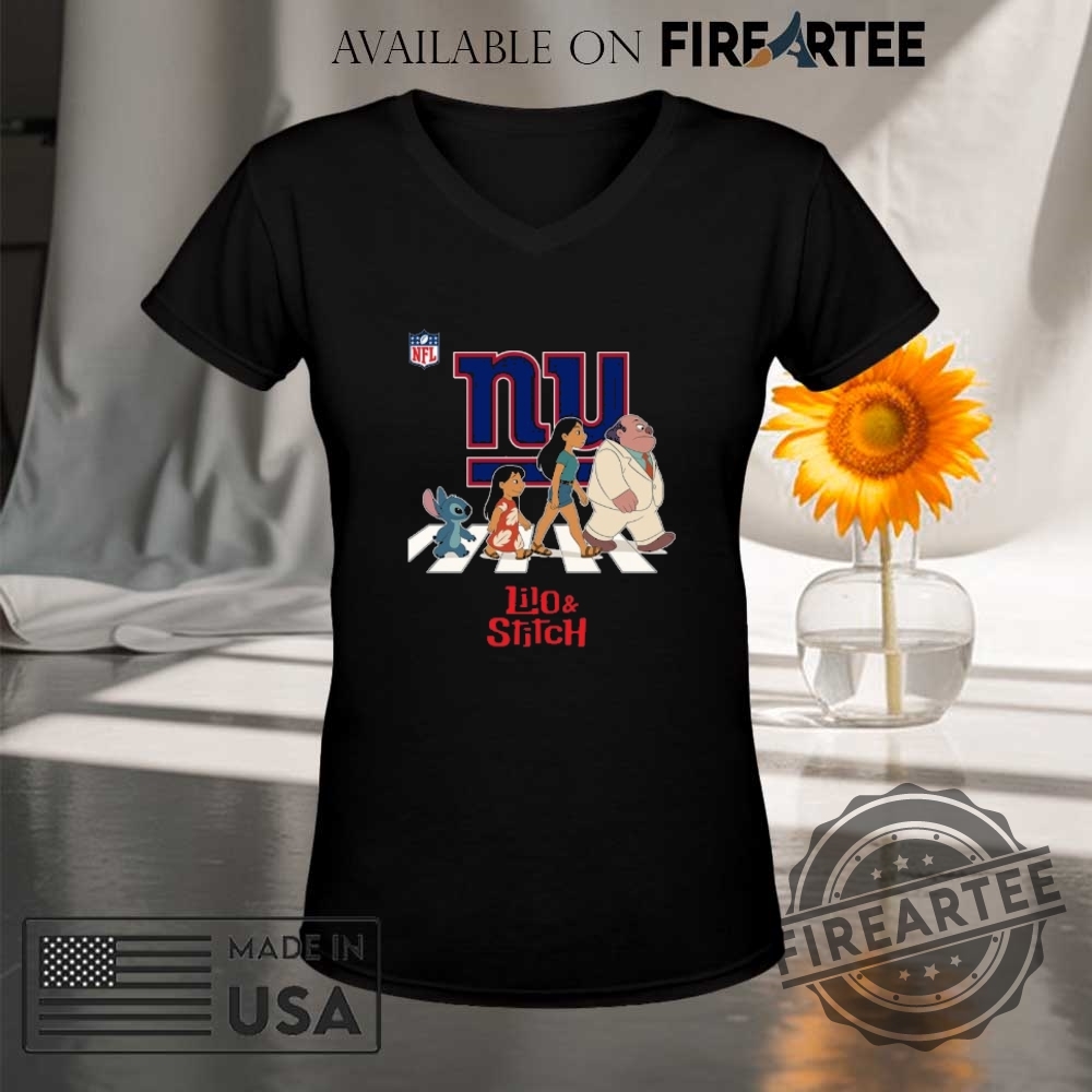 New York Giants Nfl Lilo And Stitch Characters Abbey Road Shirt 9 New York Giants NFL Lilo and Stitch characters abbey road shirt