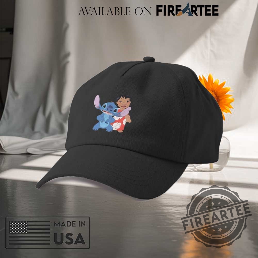 "Top Lilo & Stitch Apparel: Hats, Shirts, and NFL Collaborations" 12 Lilo Stitch Embroidered Black Baseball Cap Cute Cartoon Adjustable Hat