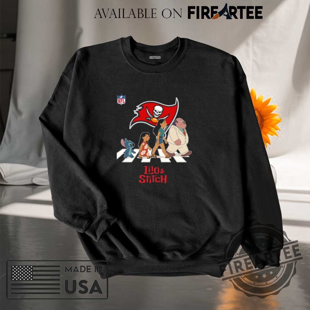 Tampa Bay Buccaneers Nfl Lilo And Stitch Characters Abbey Road Shirt 7 Tampa Bay Buccaneers NFL Lilo and Stitch characters abbey road shirt