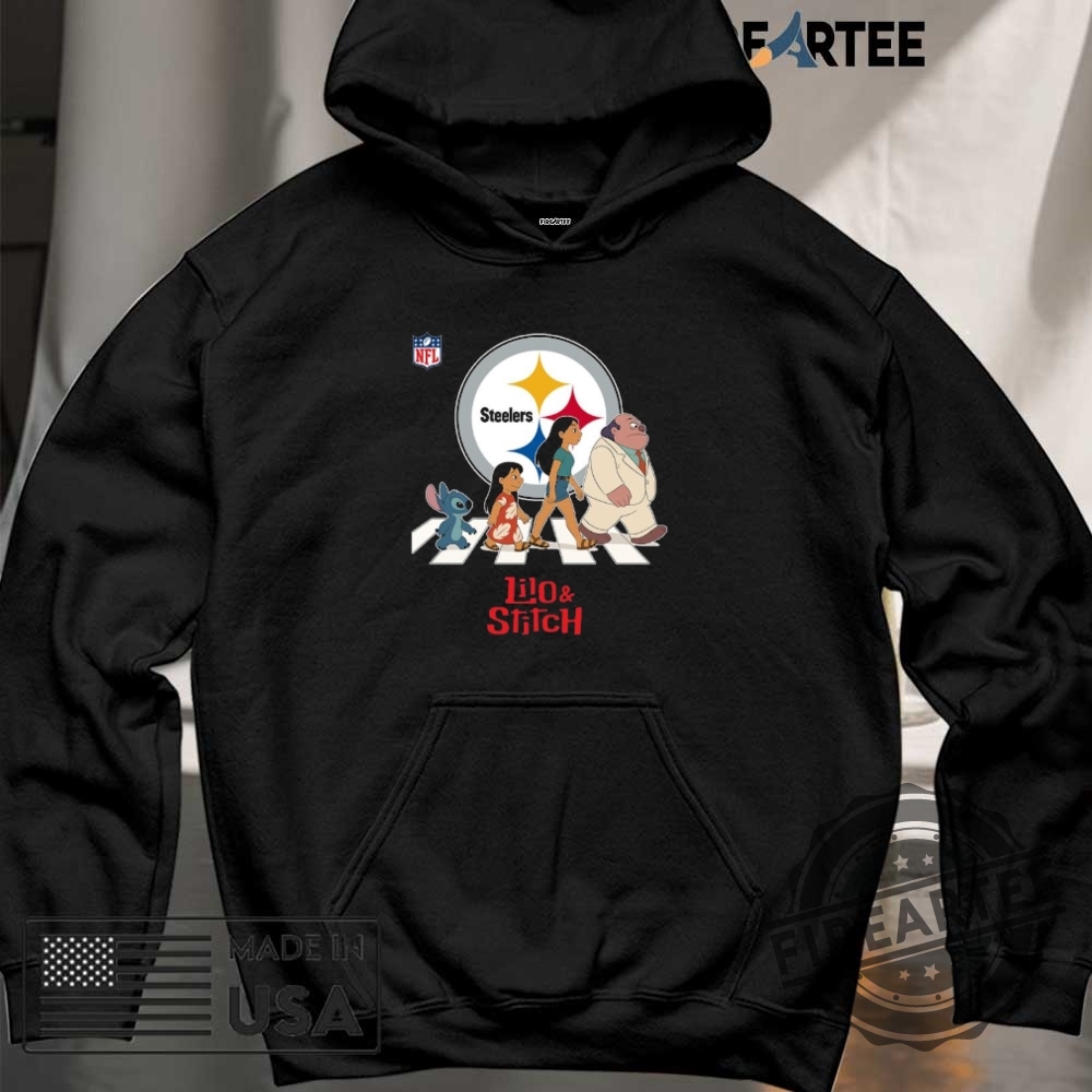 Pittsburgh Steelers Nfl Lilo And Stitch Characters Abbey Road Shirt 6 Pittsburgh Steelers NFL Lilo and Stitch characters abbey road shirt