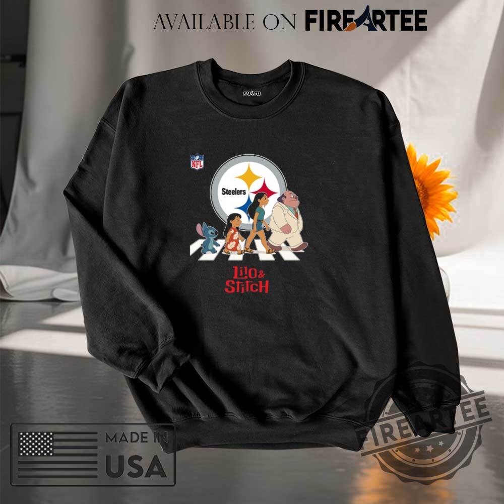 Pittsburgh Steelers Nfl Lilo And Stitch Characters Abbey Road Shirt 7 Pittsburgh Steelers NFL Lilo and Stitch characters abbey road shirt