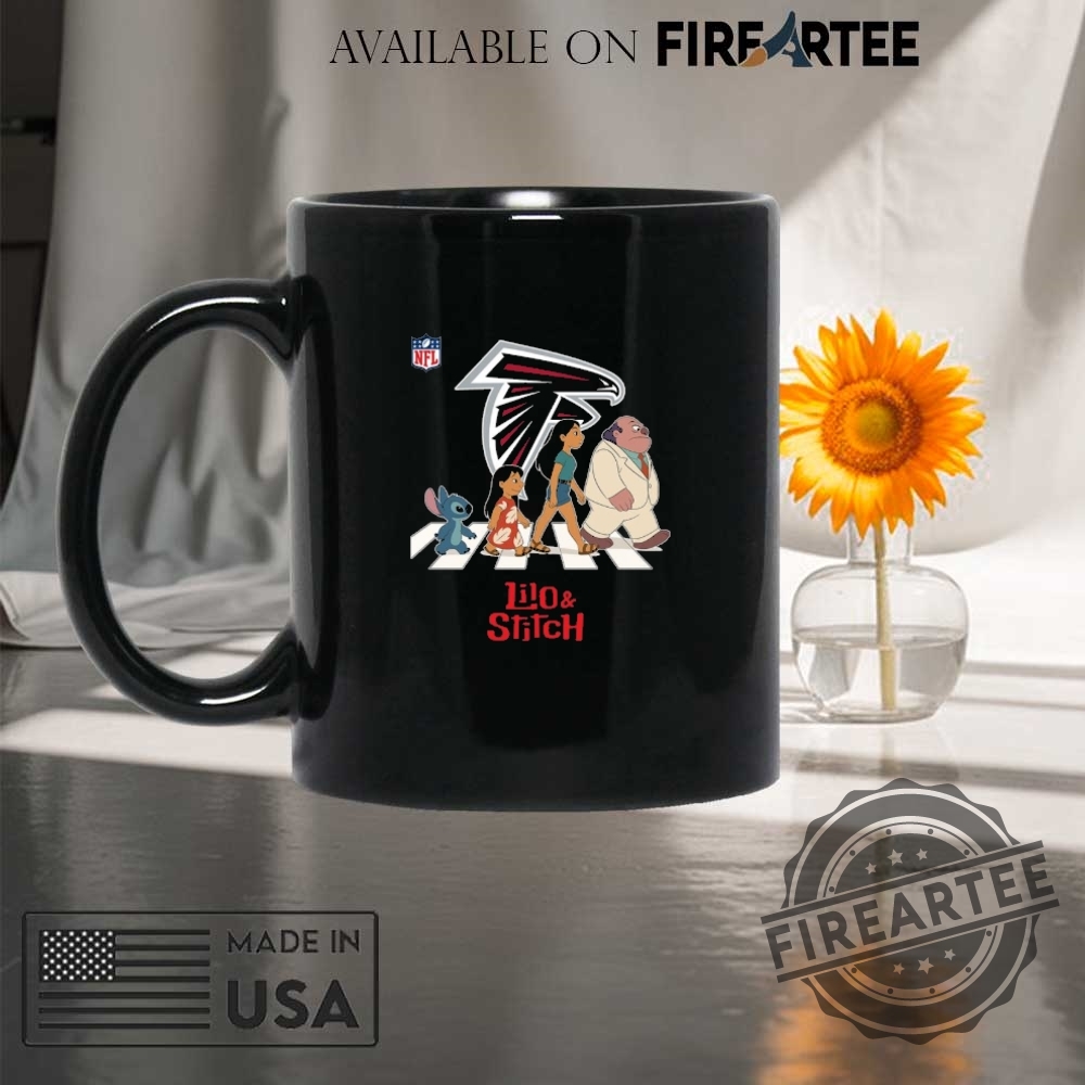 Atlanta Falcons Nfl Lilo And Stitch Characters Abbey Road Shirt 8 Atlanta Falcons NFL Lilo and Stitch characters abbey road shirt