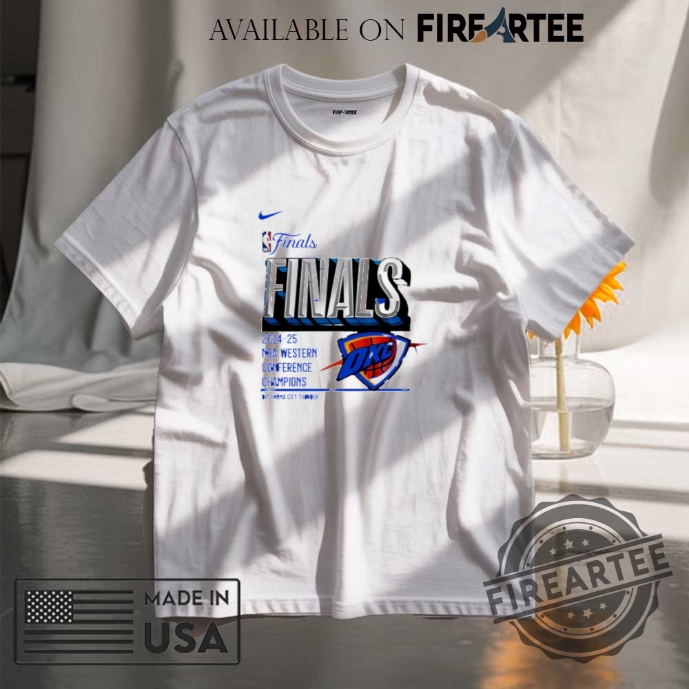 "Shop 2025 Oklahoma City Thunder NBA Finals and Western Shirts" 3 Oklahoma City Thunder Western Conference Finals 2025 Shirt