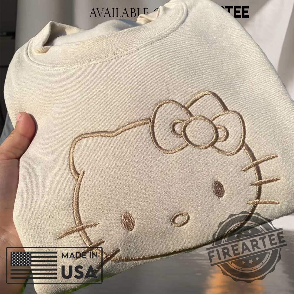 Cute Hello Kitty Inspired Embroidered Sweatshirt 3 Cute Hello Kitty Inspired Embroidered Sweatshirt