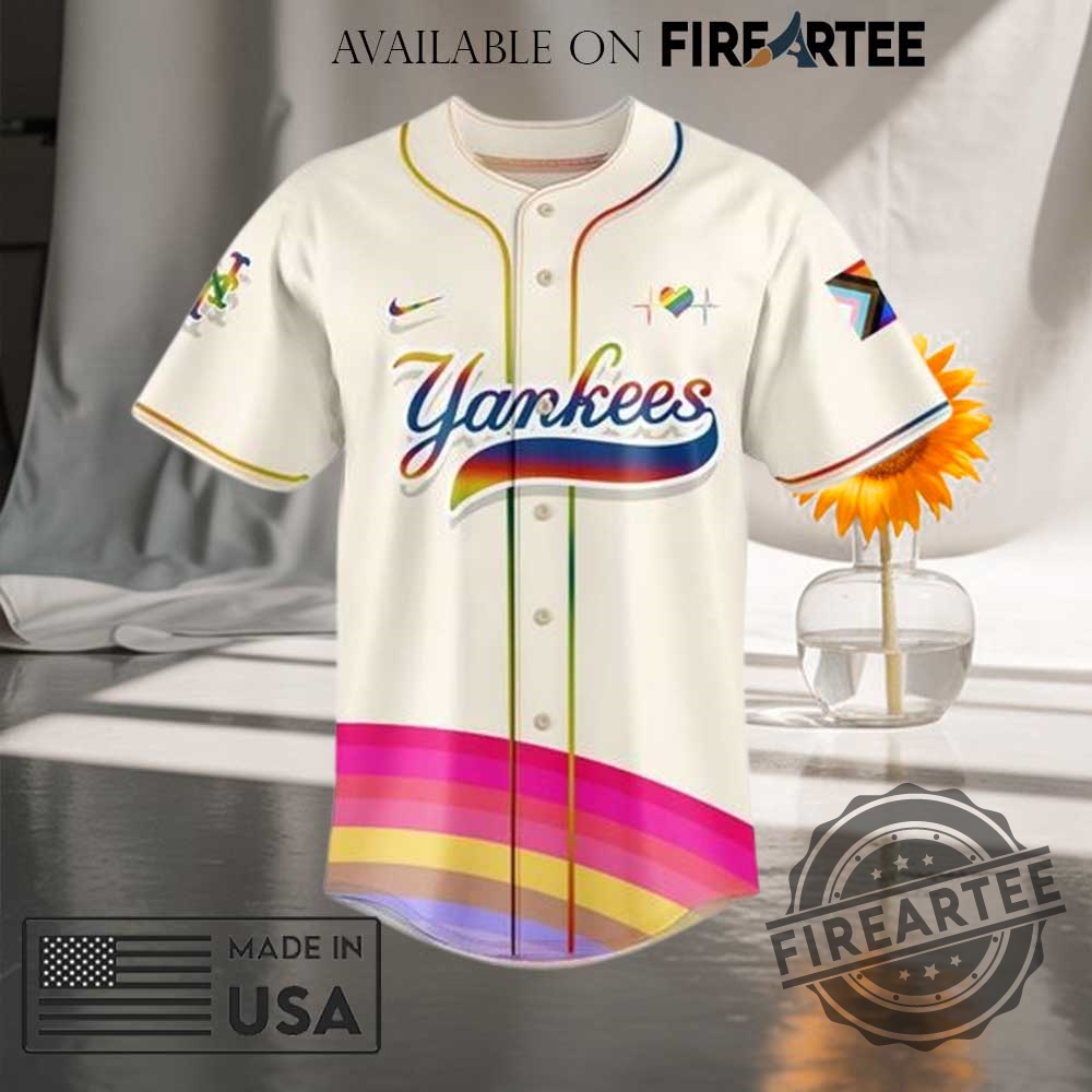New York Yankees Be Proud Of Yourself Pride Celebration Baseball Jersey 4 New York Yankees Be Proud of Yourself Pride Celebration Baseball Jersey
