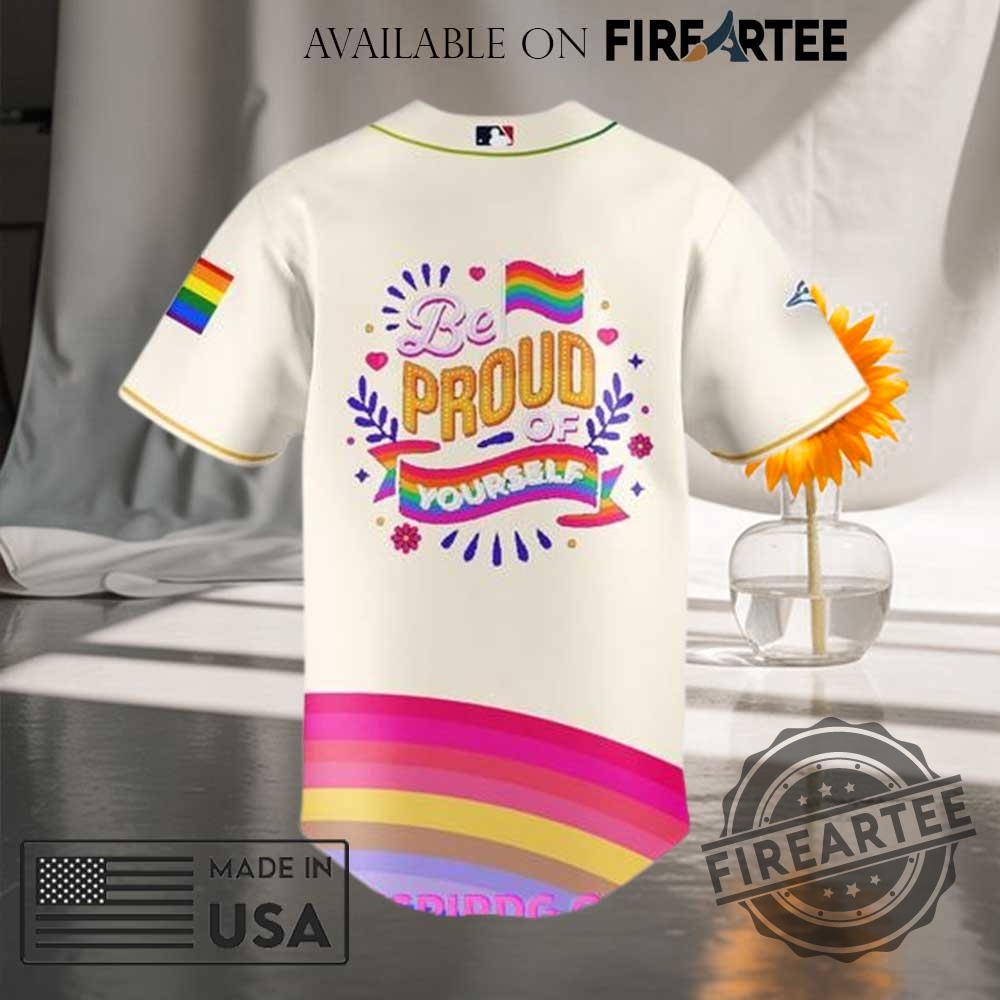 Toronto Blue Jays Be Proud Of Yourself Pride Celebration Baseball Jersey 5 Toronto Blue Jays Be Proud of Yourself Pride Celebration Baseball Jersey