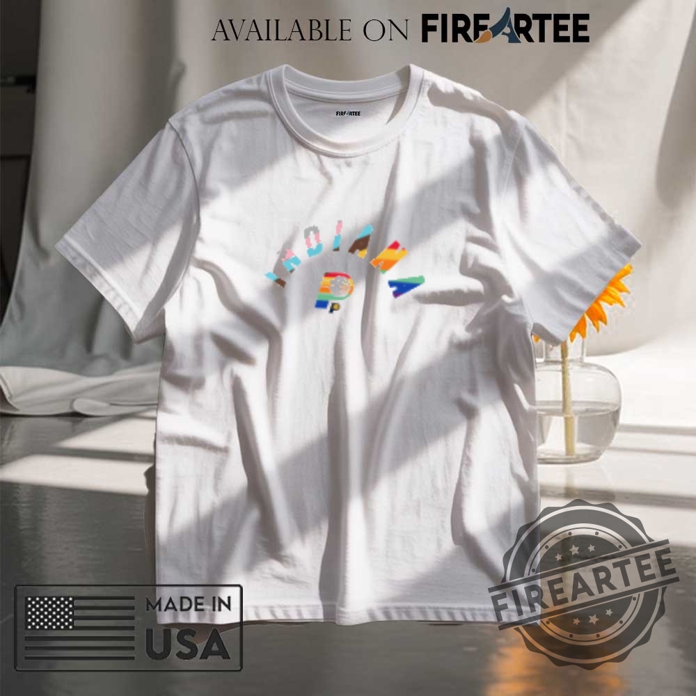 Indiana Pacers Pride Tshirt White Rainbow Logo Tee