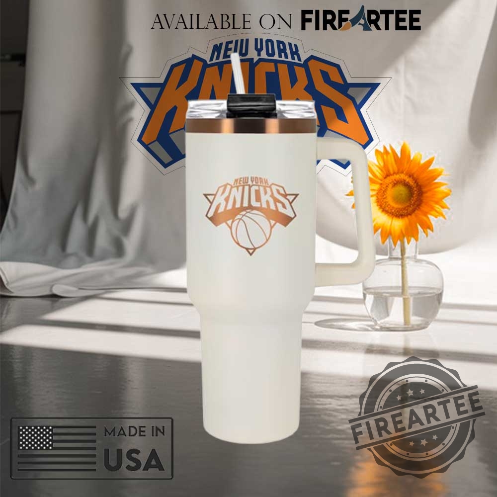 New York Knicks Tumbler 40Oz Cream Handle Cup