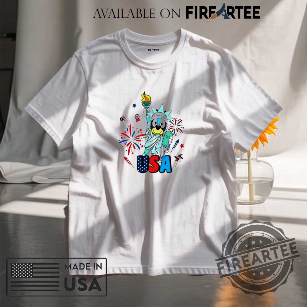 "Celebrate 2025 July 4th with Bluey: Unique Patriotic Shirts" 5 Bluey Bandit Heeler Im Here For The Snacks And Freedom Bluey July Fourth Shirt