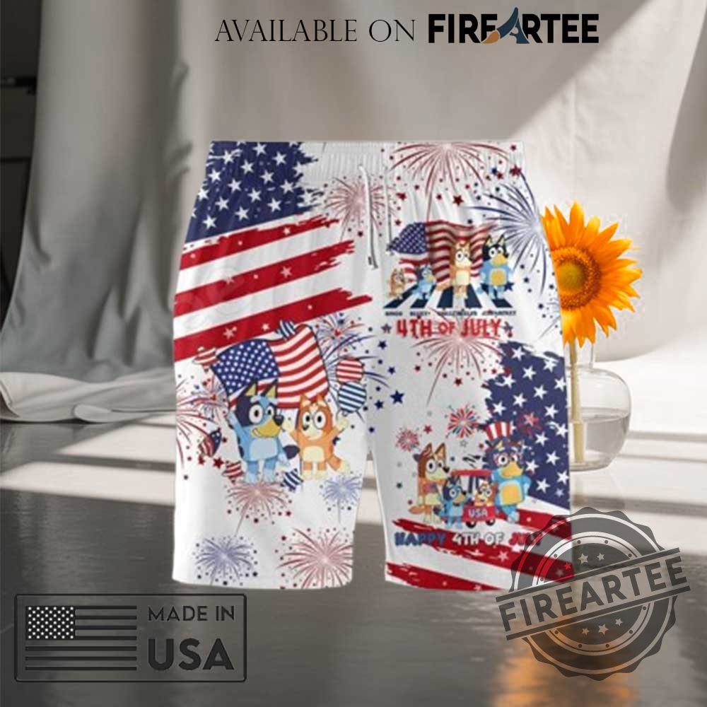 Red White And Bluey 4Th Of July Hawaiian Shirt And Shorts 7 Red White And Bluey 4th Of July Hawaiian Shirt And Shorts