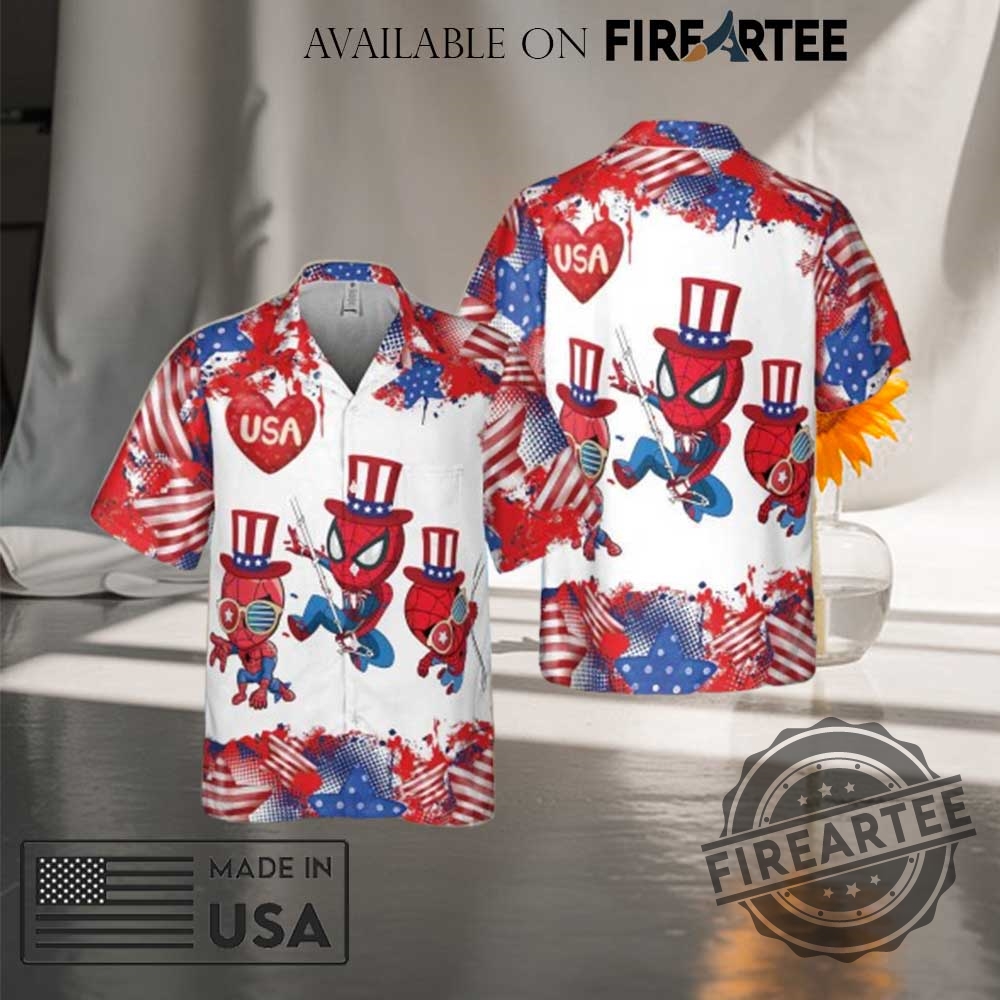 "Top 5 Patriotic Hawaiian Shirts for a Stylish 4th of July" 4 Independence Day Hawaiian Shirt 4Th Of July Spiderman Family Vacation Hawaiian Shirt