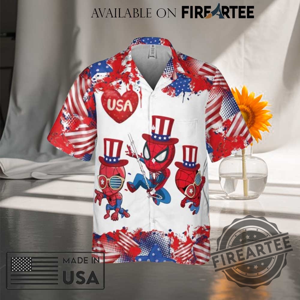 Independence Day Hawaiian Shirt 4Th Of July Spiderman Family Vacation Hawaiian Shirt 3 Independence Day Hawaiian Shirt 4th of July Spiderman Family Vacation Hawaiian Shirt