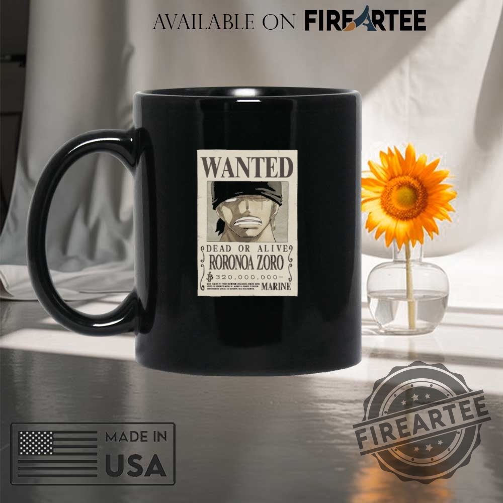 One Piece Roronoa Zoro Full Wanted Poster Shirt 8 One Piece Roronoa Zoro Full Wanted Poster Shirt