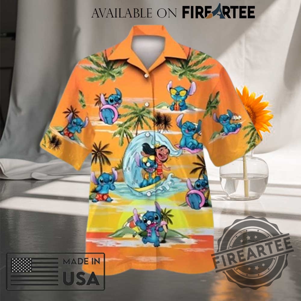 "Top 5 Patriotic Hawaiian Shirts for a Stylish 4th of July" 15 Lilo And Stitch Sea Surfing Hawaiian Shirt