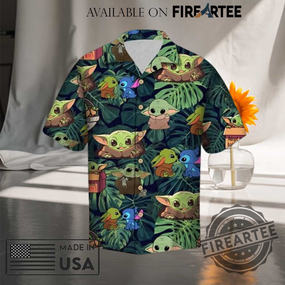 "Top 5 Patriotic Hawaiian Shirts for a Stylish 4th of July" 16 Star Wars Baby Yoda Grogu Stitch Cute Green Aloha Hawaiian Shirt
