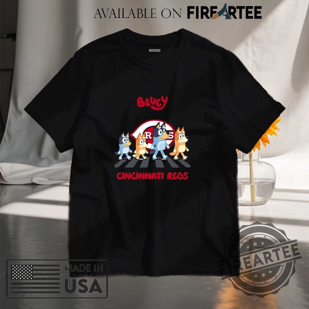 Cincinnati Reds Bluey Family Abbey Road Shirt