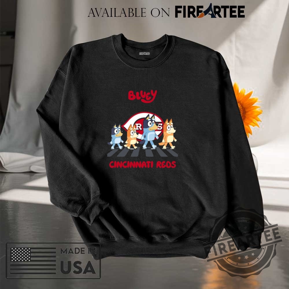 Cincinnati Reds Bluey Family Abbey Road Shirt 7 Cincinnati Reds Bluey Family abbey road shirt