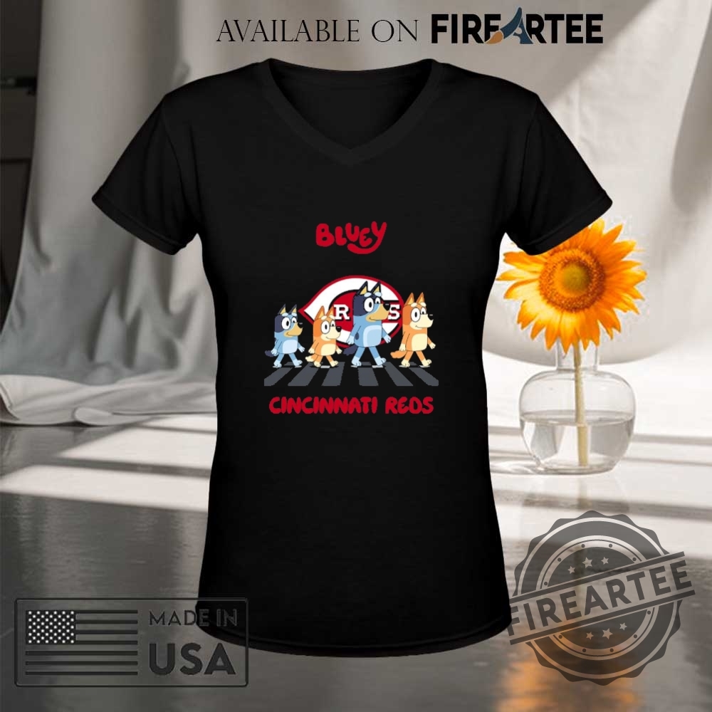 Cincinnati Reds Bluey Family Abbey Road Shirt 9 Cincinnati Reds Bluey Family abbey road shirt