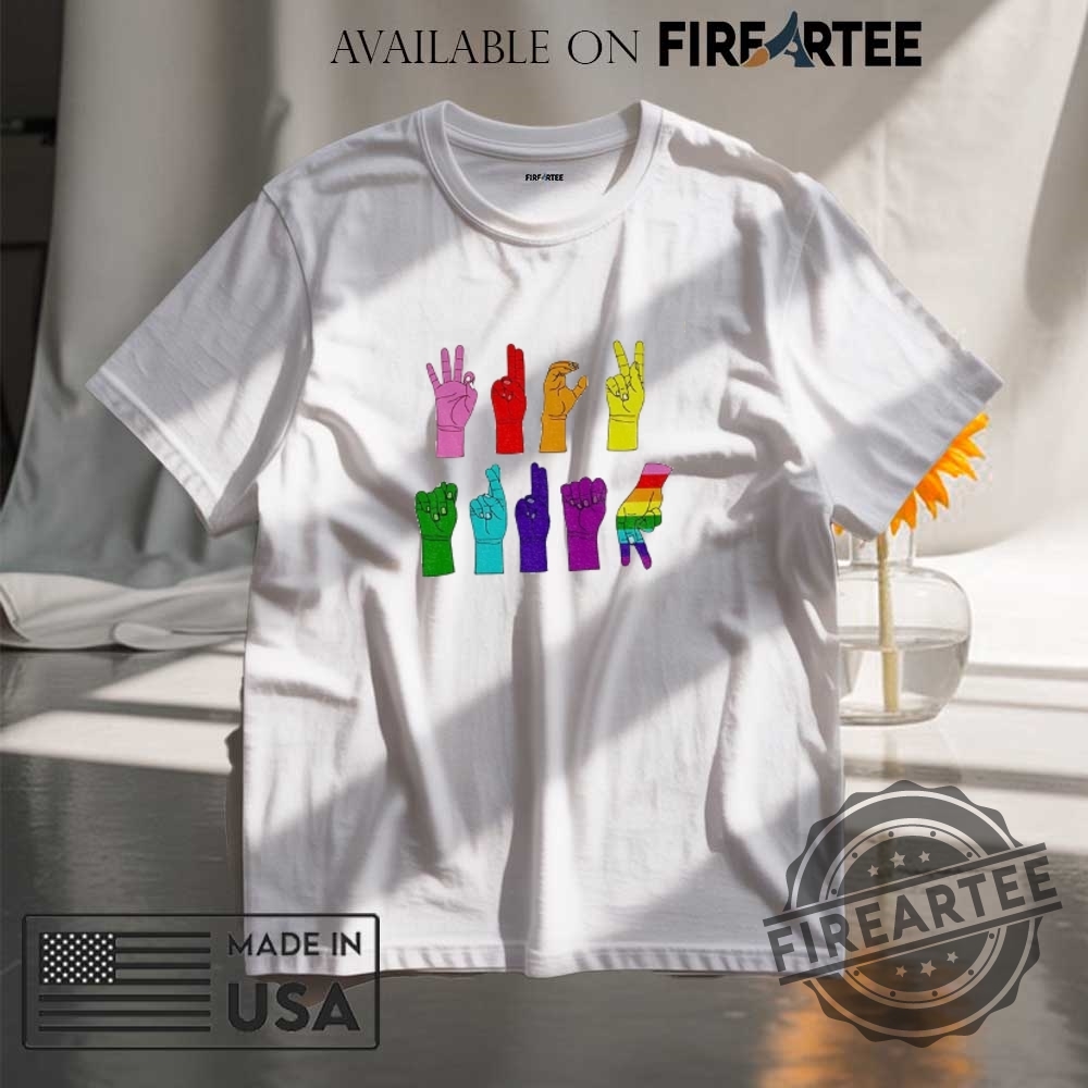 "Celebrate Pride and Sports with Cute Snoopy and Bluey Shirts" 16 Lgbt Equality Love Sign Language Rainbow Pride Month Shirt