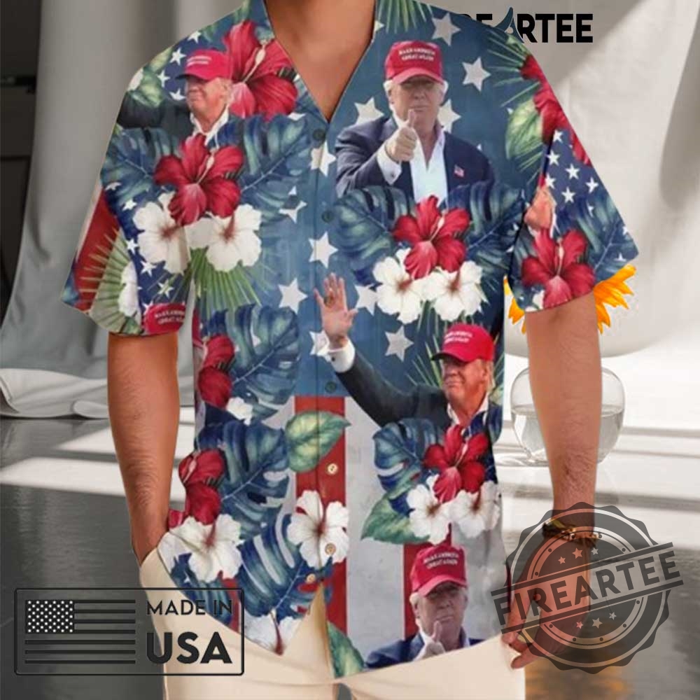 President Trump 4Th Of July Hawaiian Shirt