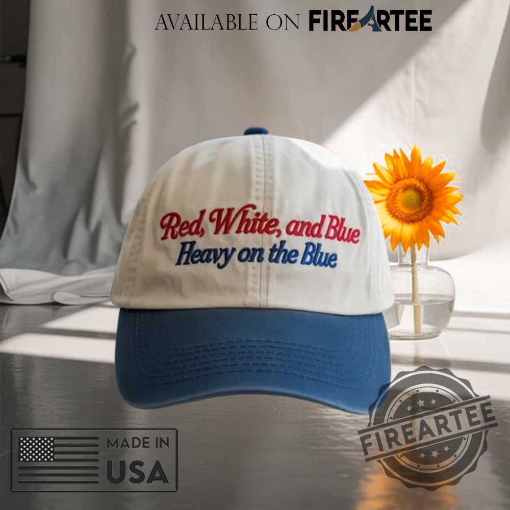 Embroidered 4Th Of July Liberal Baseball Hat Red White And Blue Heavy On The Blue