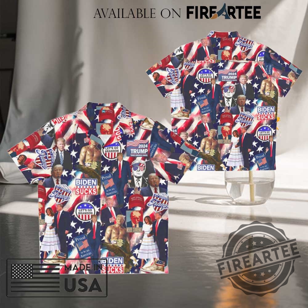 President Trump 4Th Of July Hawaiian Shirt