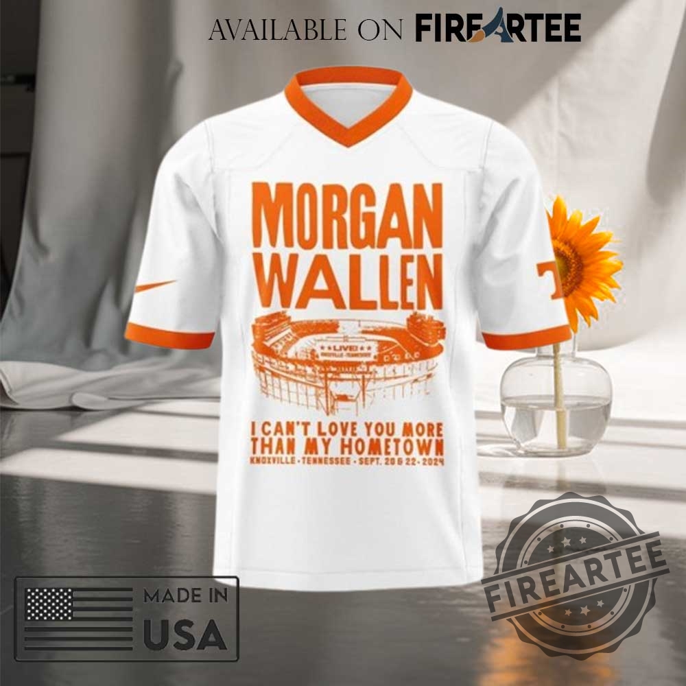 Morgan Wallen Live Knoxville Tennessee 2024 Football Jersey 4 Morgan Wallen Live Knoxville Tennessee 2024 Football Jersey