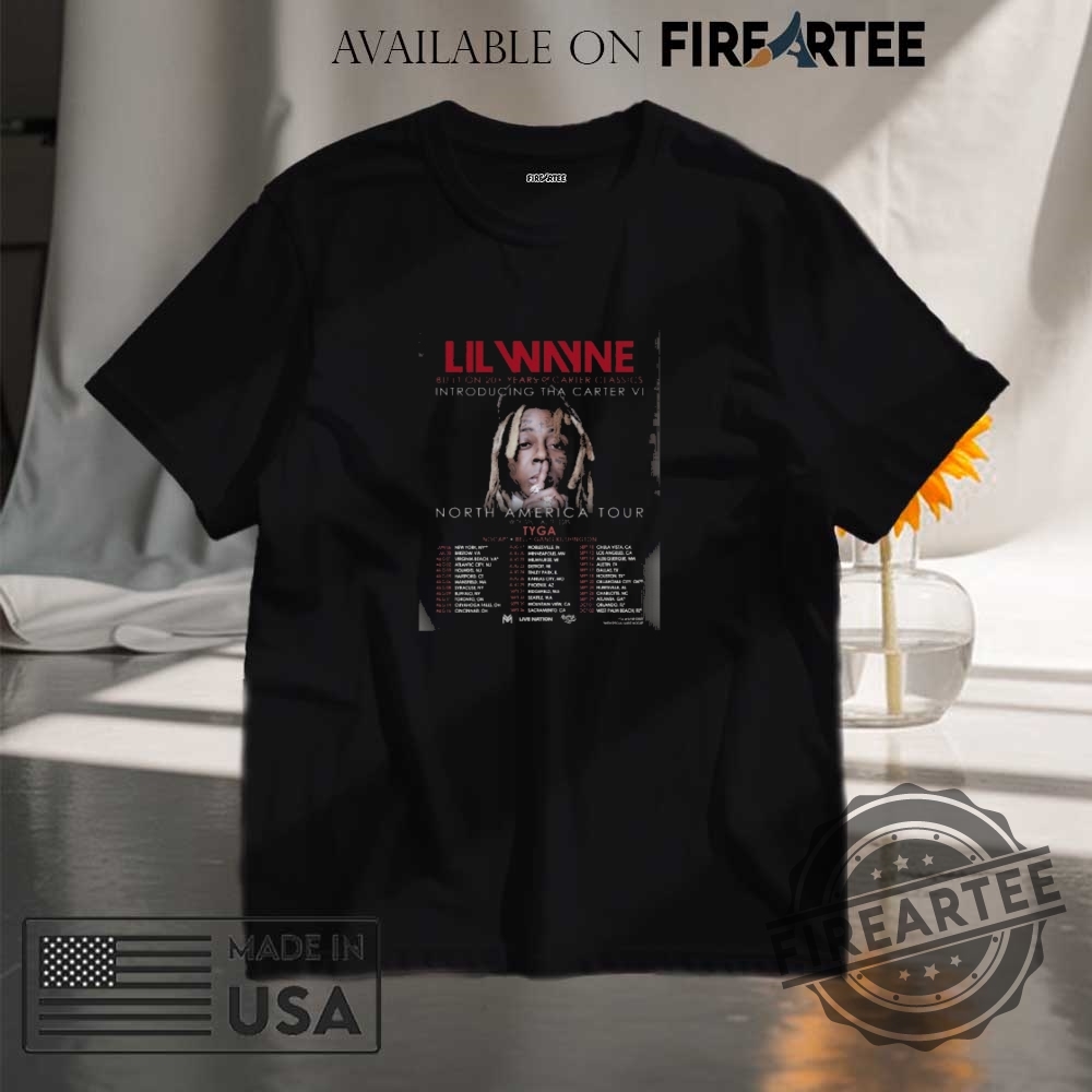 "Morgan Wallen and Music Star Apparel: Limited Edition Shirts & Hoodie" 19 Lil Wayne Built On 20 Years Of Carter Classics Introducing Tha Carter Vi North America Tour 2025 Shirt