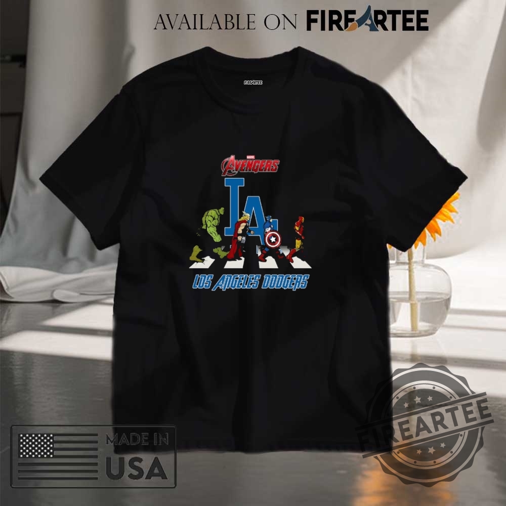 "Top Sports Tee Picks: Dodgers, Pacers, Eagles, Celtics Marvel Designs" 10 Los Angeles Dodgers Marvel Avengers Abbey Road Shirt