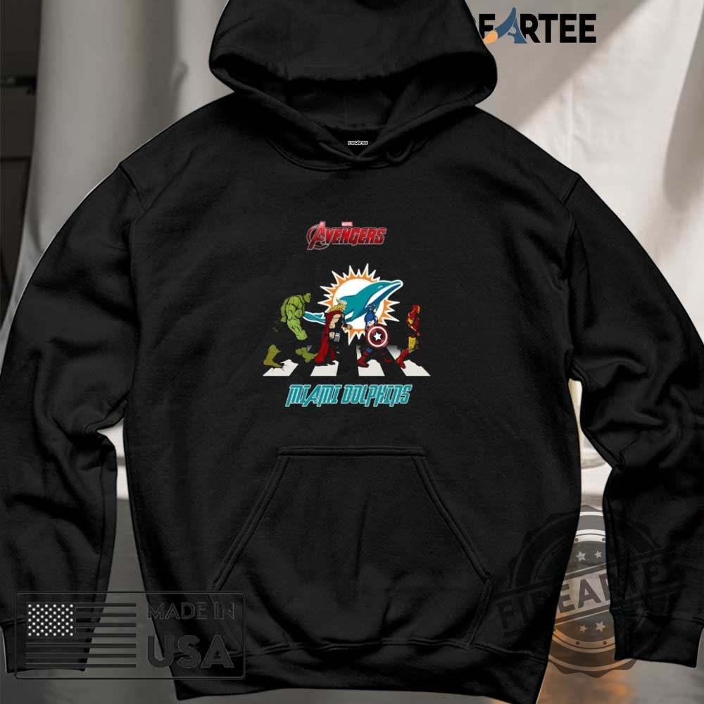 Nfl Miami Dolphins Marvel Avengers Abbey Road Shirt 6 NFL Miami Dolphins Marvel Avengers abbey road shirt