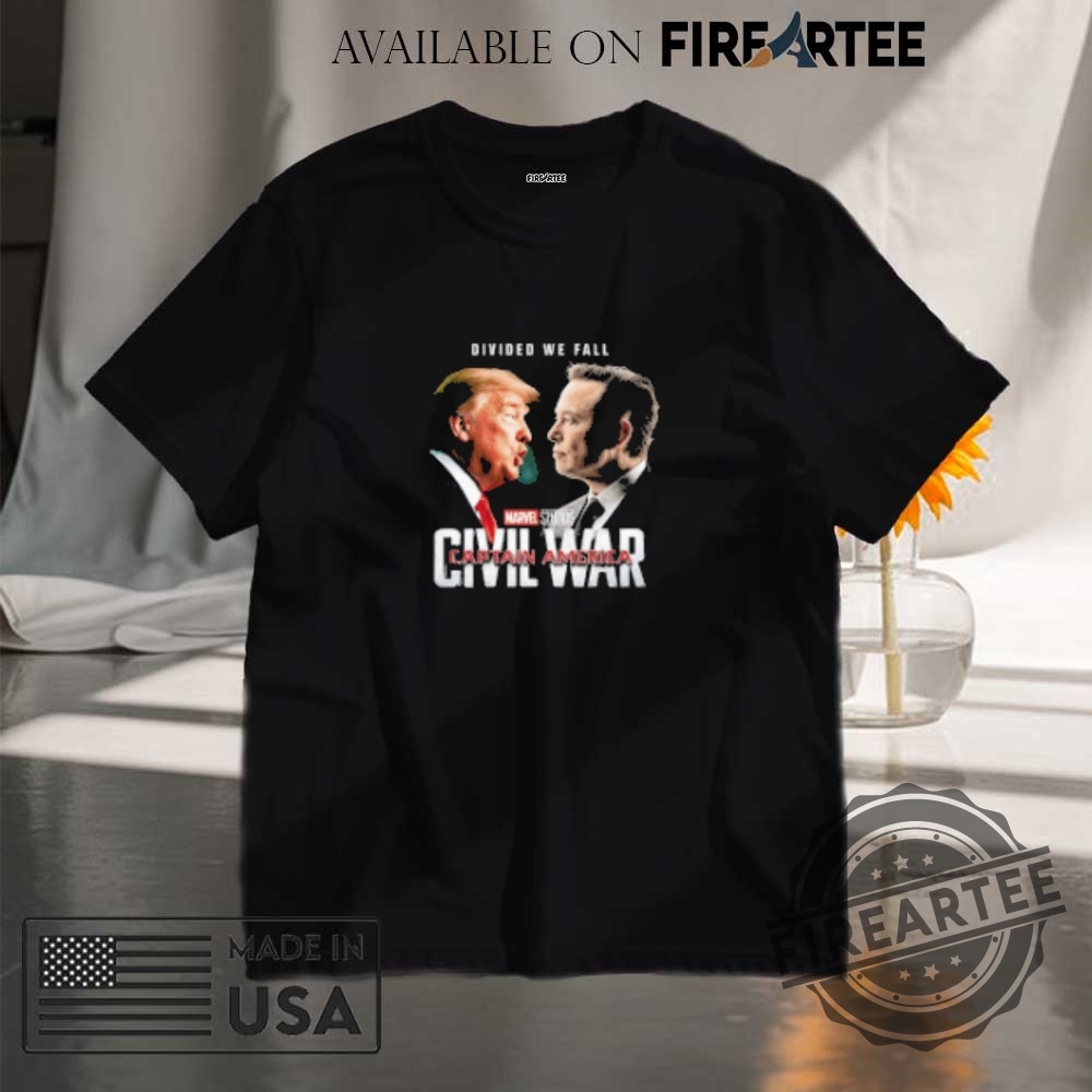 Trump Vs Elon Musk Civil War Captain America Marvel Studios Shirt