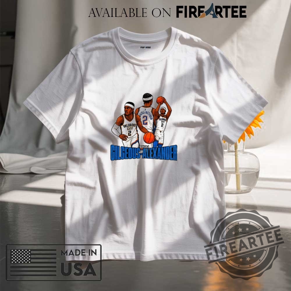 Shai Gilgeousalexander 2 Oklahoma City Thunder Nba Basketball Cartoon Graphic Shirt