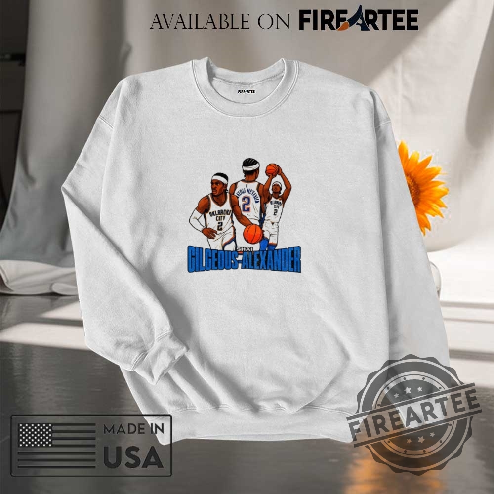 Shai Gilgeousalexander 2 Oklahoma City Thunder Nba Basketball Cartoon Graphic Shirt 7 Shai Gilgeous-Alexander #2 Oklahoma City Thunder NBA Basketball cartoon graphic shirt