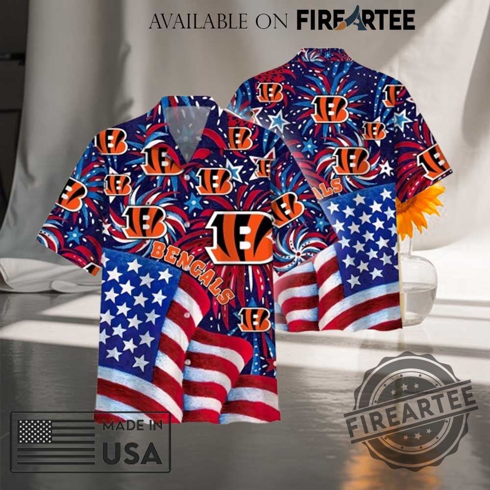 "Top NFL Hawaiian Shirts for 4th of July Independence Day" 3 Nfl Cincinnati Bengals America 4Th Of July Independence Day Hawaiian Shirt